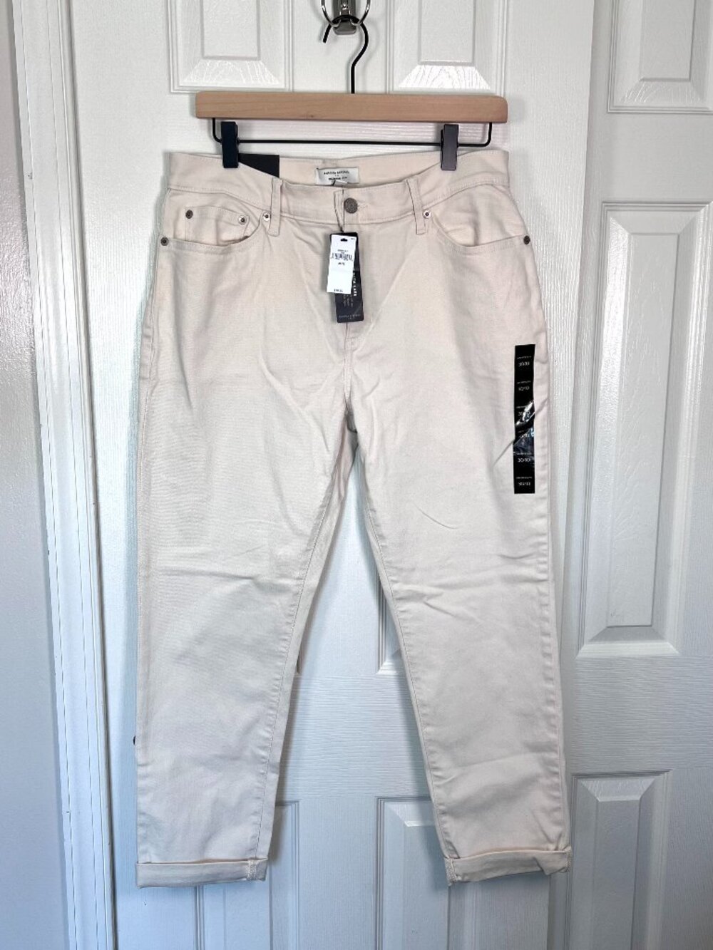 Banana Republic Factory Girl Friend Jeans Cropped Cuffed Ecru Size 30 NWT